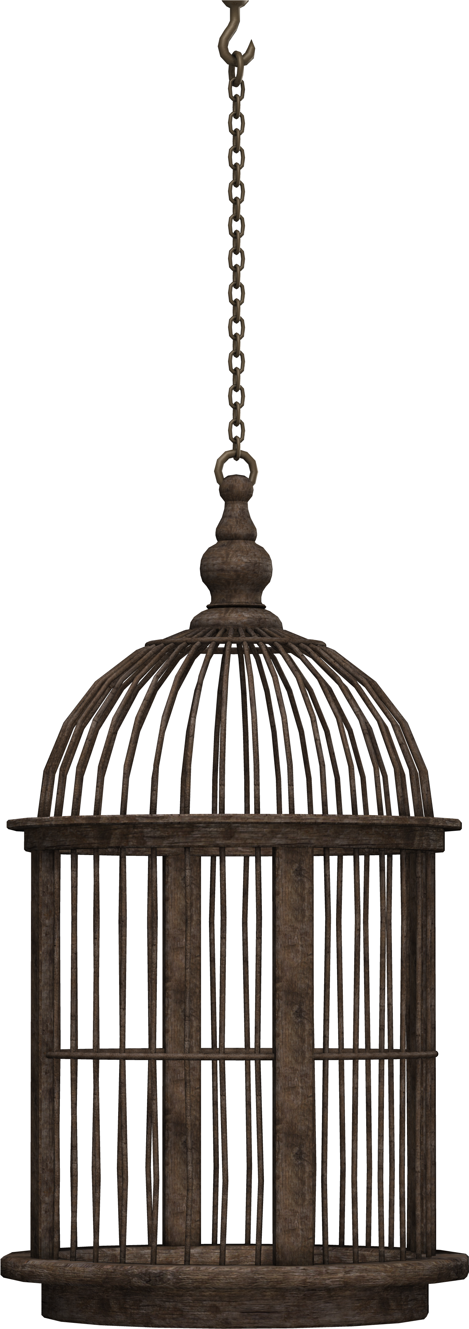 Bird Cage On A Chain - Bird Cage Silhouette Png (6000x4500), Png Download