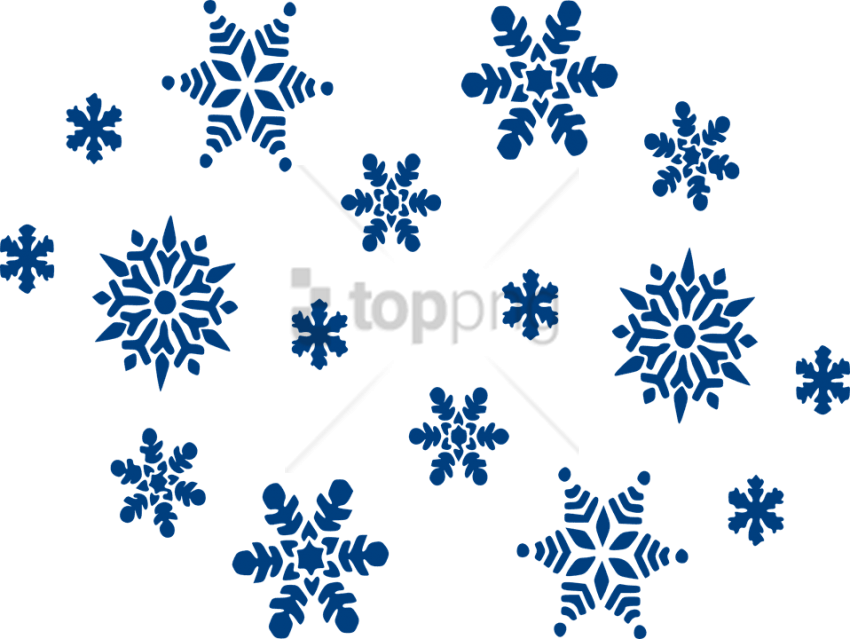Free Png Download Copos De Navidad Png Images Background - Blue Snowflakes Clipart (850x639), Png Download