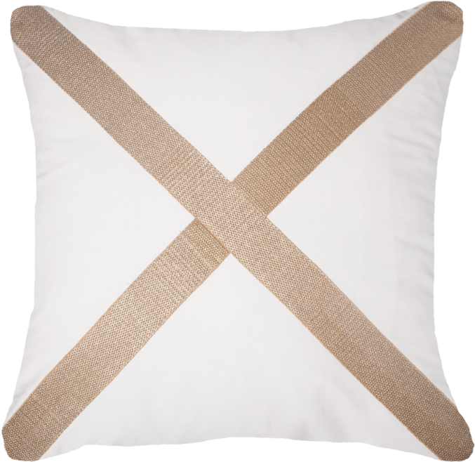 Braid Gold Cross White Lounge Cushion 55 X 55 Cm - Throw Pillow (720x720), Png Download