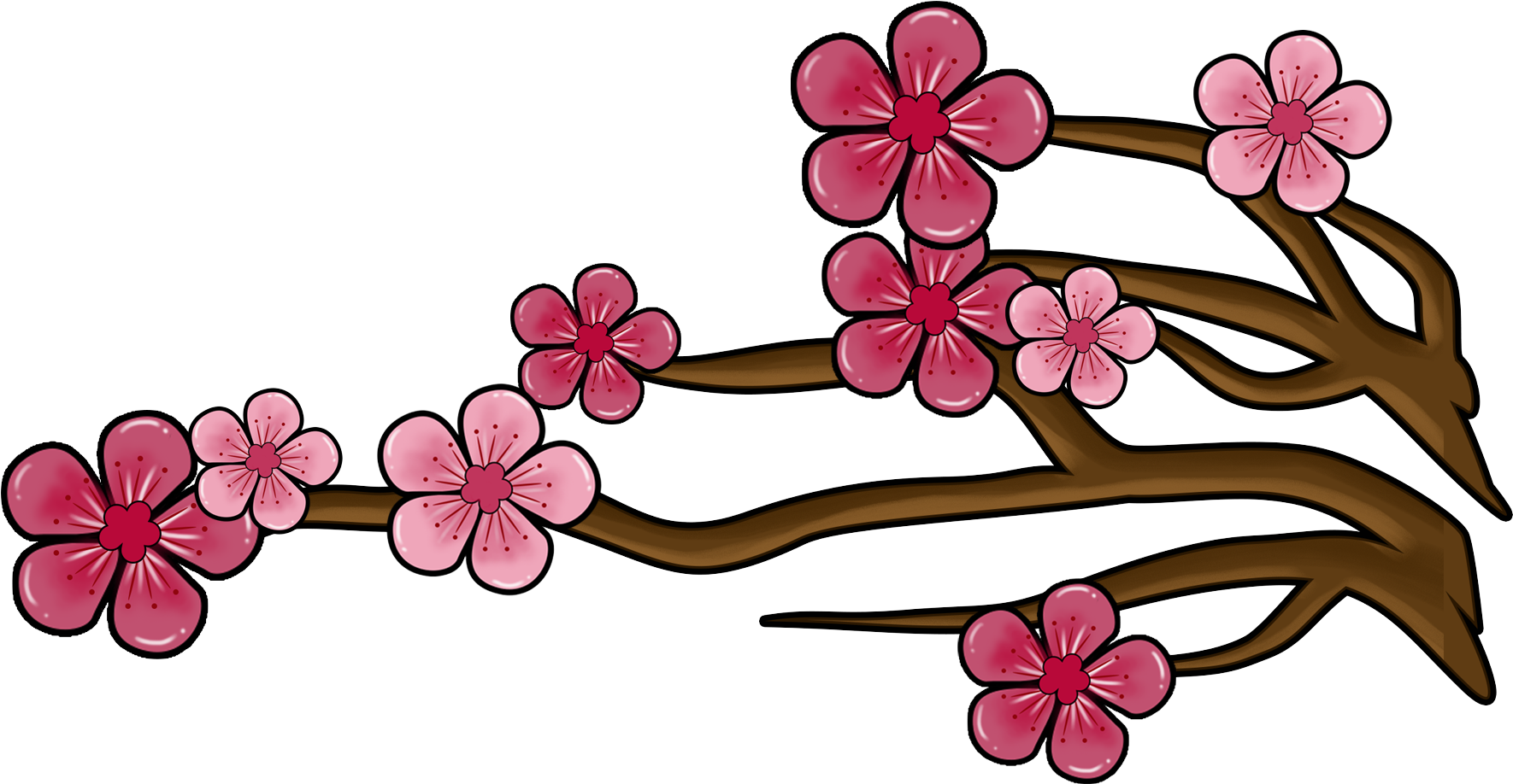 Elemento De Estilo Chinês Desenhos Animados Mão Desenhada - Cherry Blossom (2000x2000), Png Download