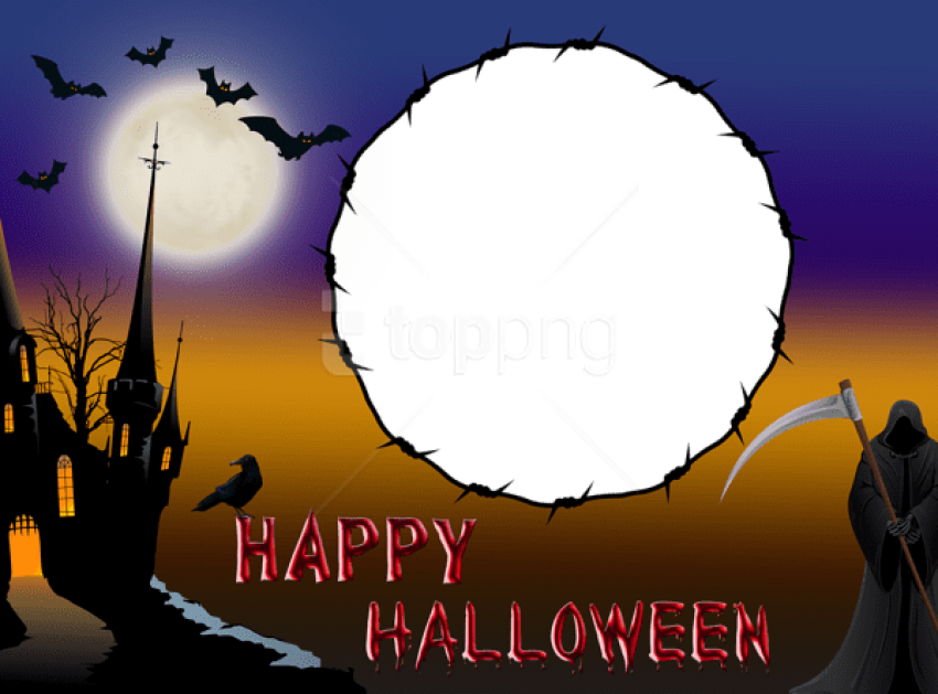 Free Png Happy Halloweenframe Png Images Transparent - Happy Halloween Photo Frames (850x629), Png Download