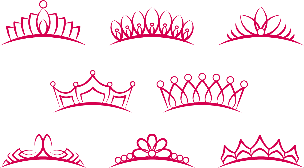 Pink Tiara Png - Tiara Princess Crown Vector (1284x710), Png Download