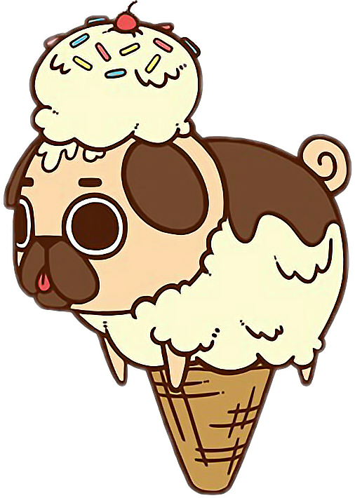 Icecream Pugfreetoedit Report Abuse - Draw A Cute Pug (506x710), Png Download
