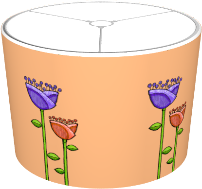 Fun Doodle Flowers Orange Purple - Wine Glass (674x516), Png Download