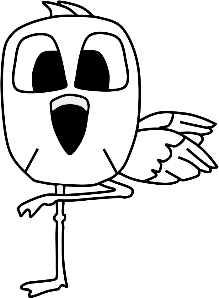Download Flamingo, Big Eyes, Black And White, Cartoon Animal, - Owl PNG  Image with No Background 
