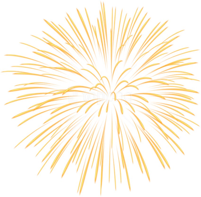 Free Png Yellow Firework Png - Yellow Background Fireworks Png (850x833), Png Download