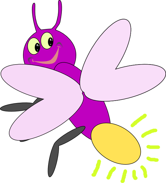 Purple Firelfy 3 Clip Art Vector Online Royalty Free - Firefly Insect Clipart (540x593), Png Download
