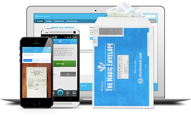 Shoeboxed Web, Mobile, And Envelopes - Web Page (820x500), Png Download