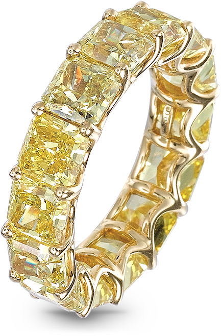 Yellow Diamond Eternity Band - Yellow Diamond Band (700x700), Png Download