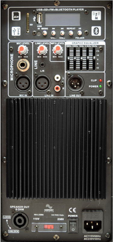 Harmony Audio Ha-l12ba Dj Live Series 1000 Watt Powered - Electronics (489x800), Png Download