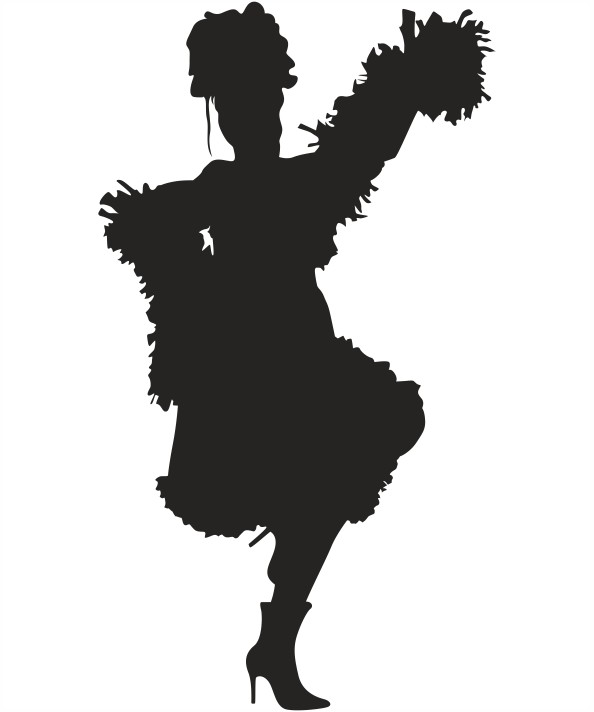 Bailarina Can Can - Silhouette (594x712), Png Download