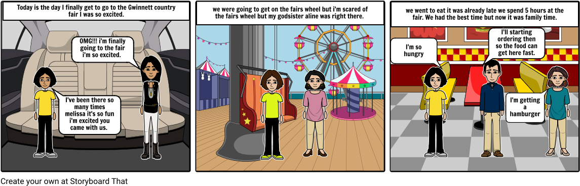 Going To The Fair - Cartoon (1164x385), Png Download