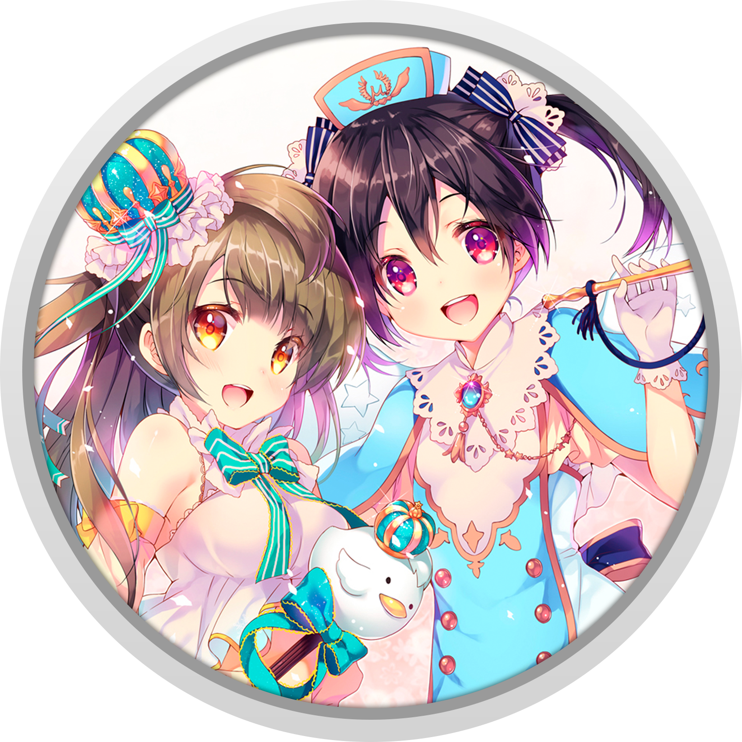 Kotori & Nico - Cartoon (1500x1500), Png Download
