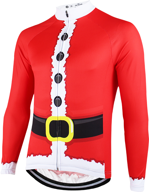 Santa Suit Long Sleeve Christmas Cycling Jersey Online - Bicycle Jerseys (801x801), Png Download