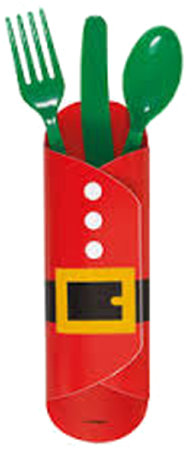 Christmas Santa Suit Cutlery Wrapper - Santa Claus (640x640), Png Download