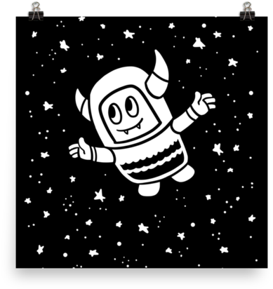 Pebble Among The Stars Print - Cartoon (600x600), Png Download