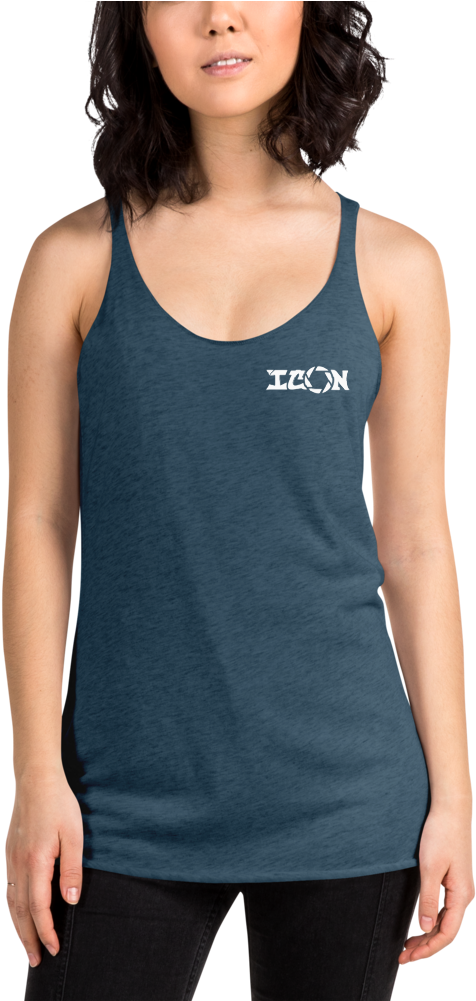 Icon Final Copy White Mockup Front Womens 2 Indigo - Shirt (1000x1000), Png Download