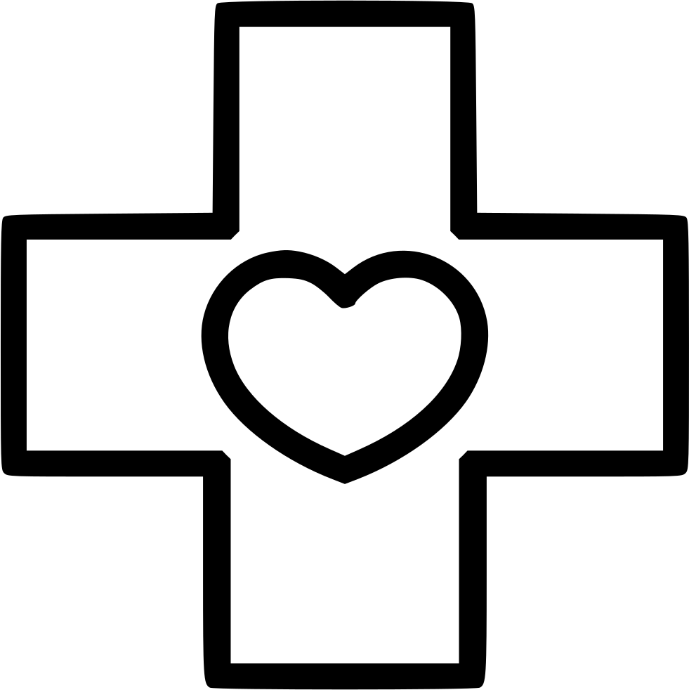 Healthcare Medicine Cross Heart Hospital Svg Png Icon - Health Care (981x982), Png Download