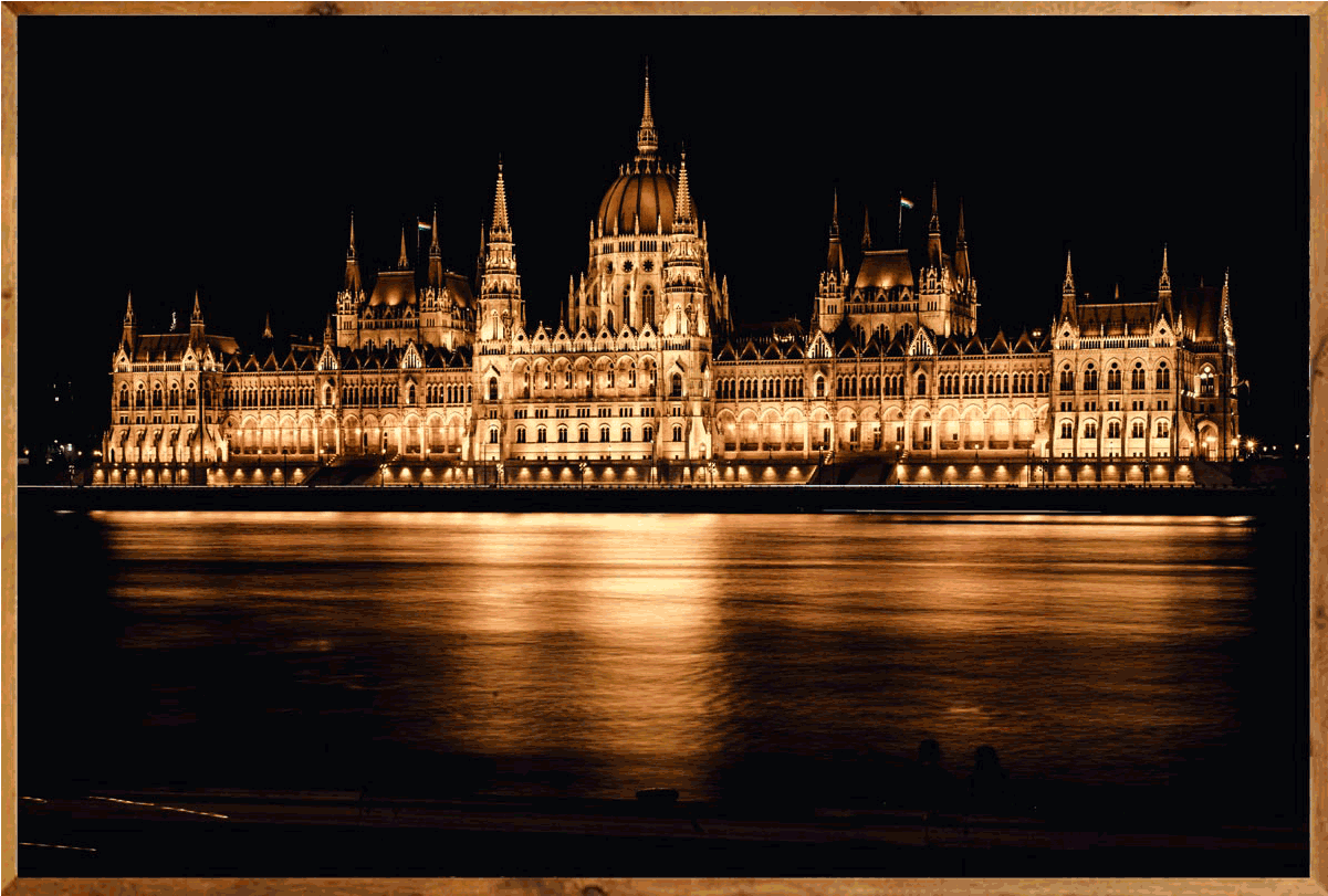 Quadro Decorativo Grande Com Moldura Rústica Parlamento - Hungarian Parliament Building (1247x1247), Png Download