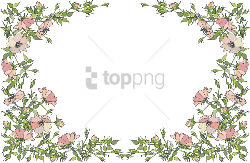 Free Png Download Molduras Para Imagens Png Images - Frame Vector Flower (850x556), Png Download