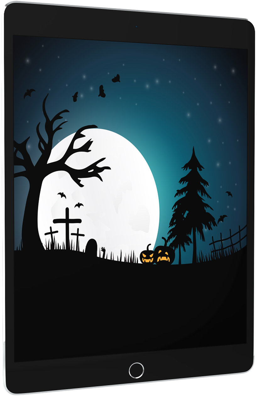 Halloween Ipad Iphone - Maquete Do Dia Das Bruxas (1280x1280), Png Download