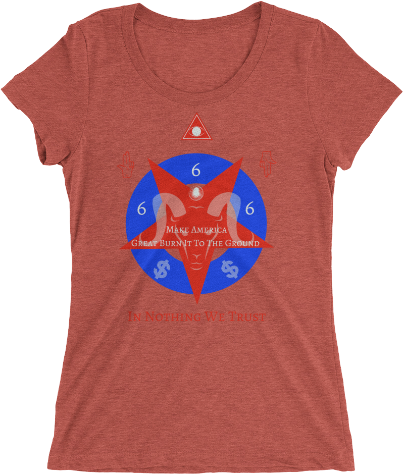 Ladies' American Pentagram Short Sleeve T-shirt - Goldendoodle Shirt (1000x1000), Png Download