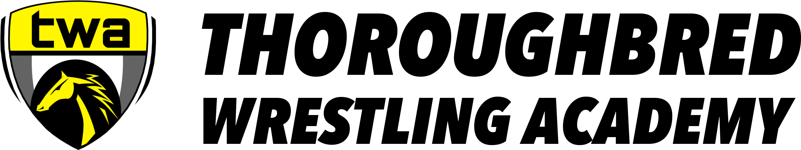 Thoroughbred Wrestling Academy Thoroughbred Wrestling - Black-and-white (2664x600), Png Download