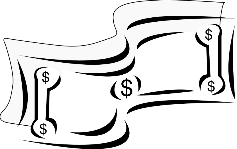 Money Sign Clip Art Black And White Free Clipart - Dollar Bill Clip Art (830x523), Png Download