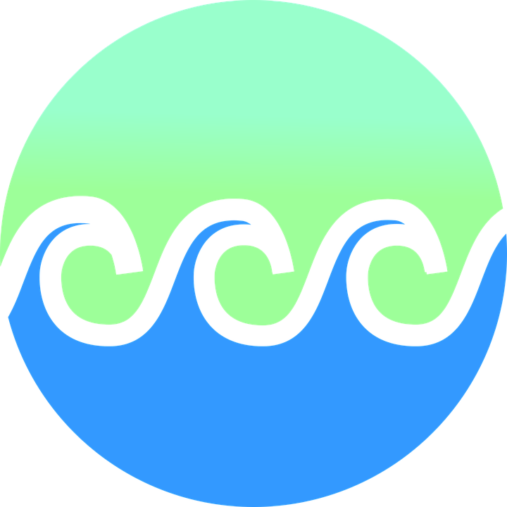 Waves Gradient Beach - Gambar Ombak Logo (720x720), Png Download
