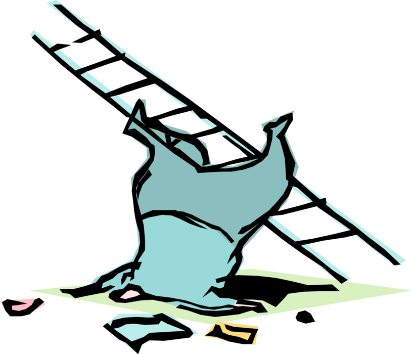 Vector Illustration Of Businessman Jumps Off Ladder - Person Falling Off Ladder (815x700), Png Download