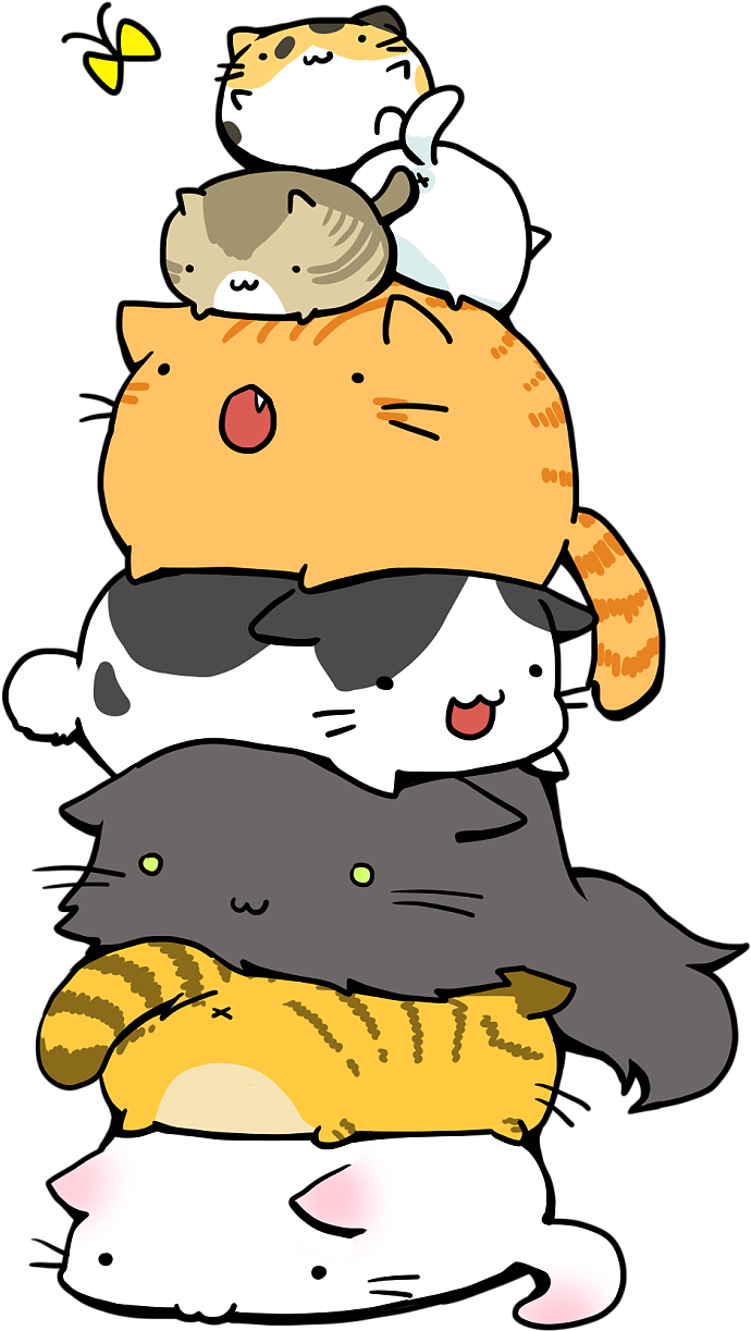 Anime Cat Clipart - Kawaii Cat (736x1272), Png Download