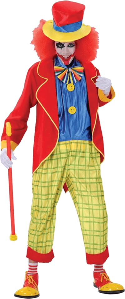 Crazy Clown Halloween Costume (600x951), Png Download