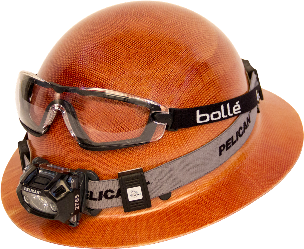 Hard Hat Clip On Headlamp (1089x890), Png Download