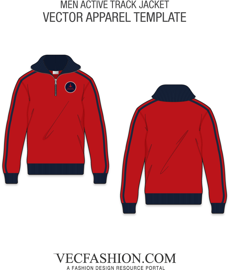 Graphic Freeuse Download Active Template Vecfashion - Track Jacket Design Template (1000x1000), Png Download