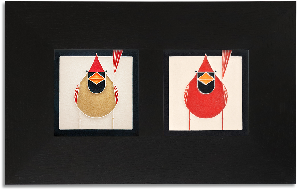 Charley Harper Cardinals Framed Set, Ebony Finish - Toppings (1000x1000), Png Download