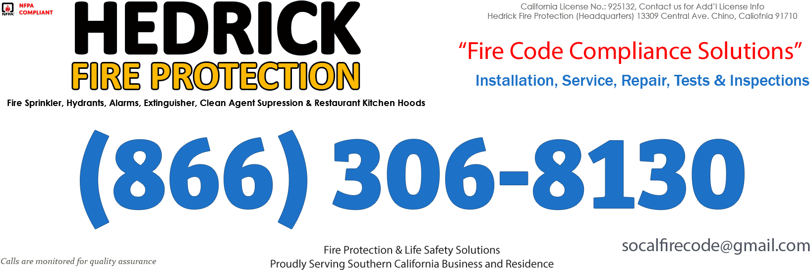 Yucca Valley, California Fire Sprinkler Service Company - Graphic Design (1680x550), Png Download