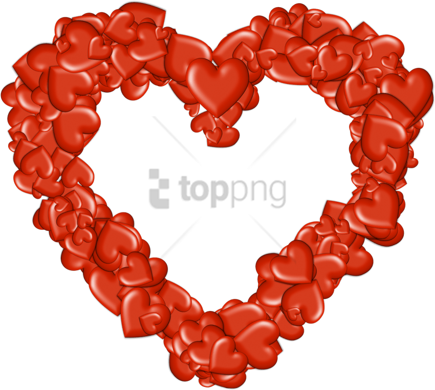 Free Png Download Heart Made Of Hearts Png Images Background - Imagenes En Png De Corazones (850x762), Png Download
