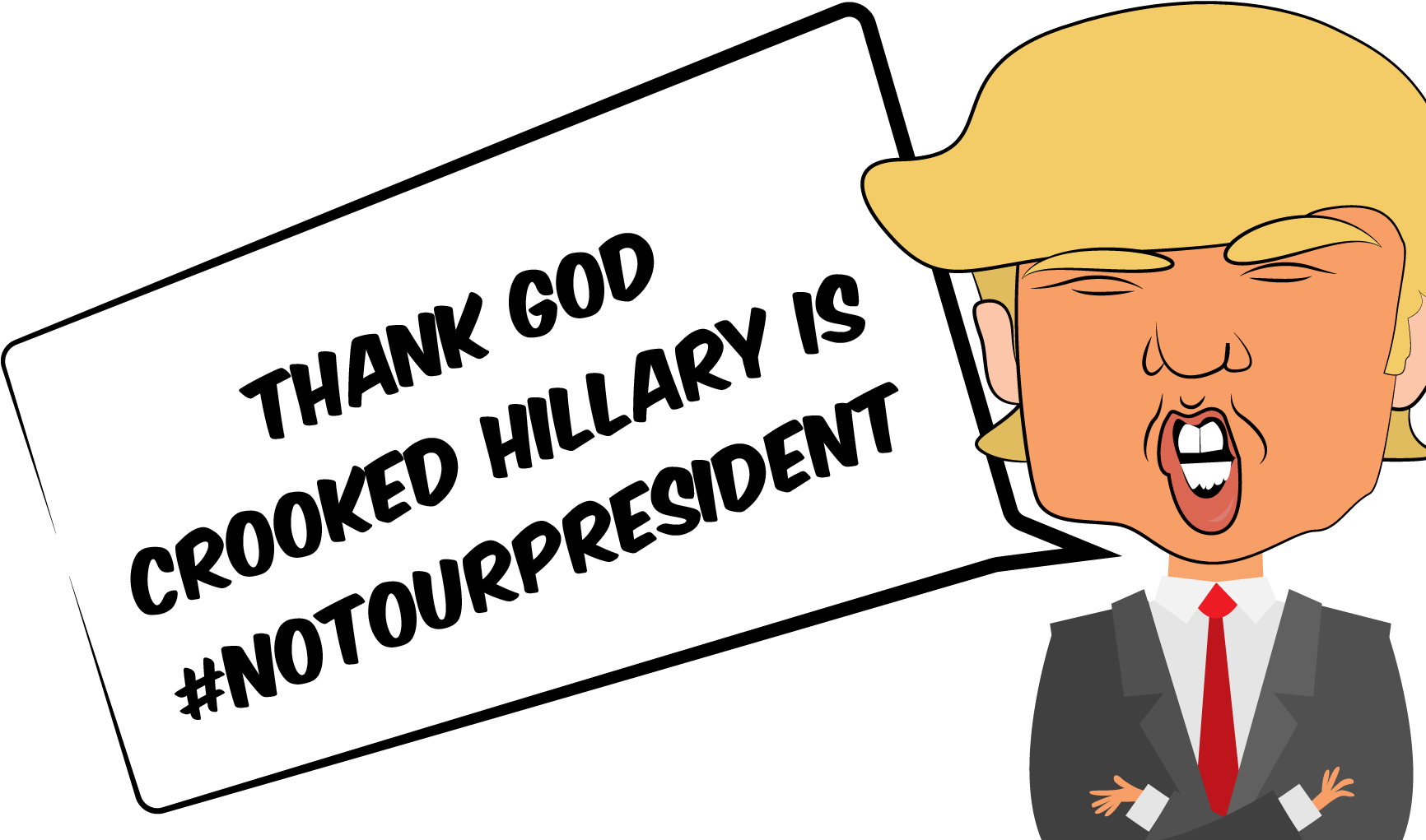 Donald Trump 4 Life - Cartoon (1778x1089), Png Download