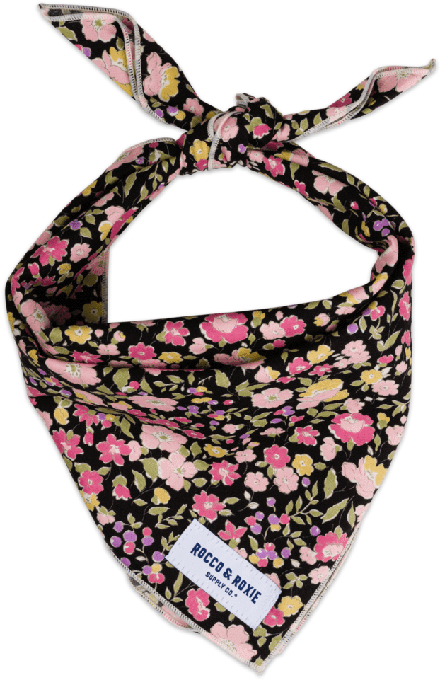 Black Floral - Scarf (1024x1024), Png Download