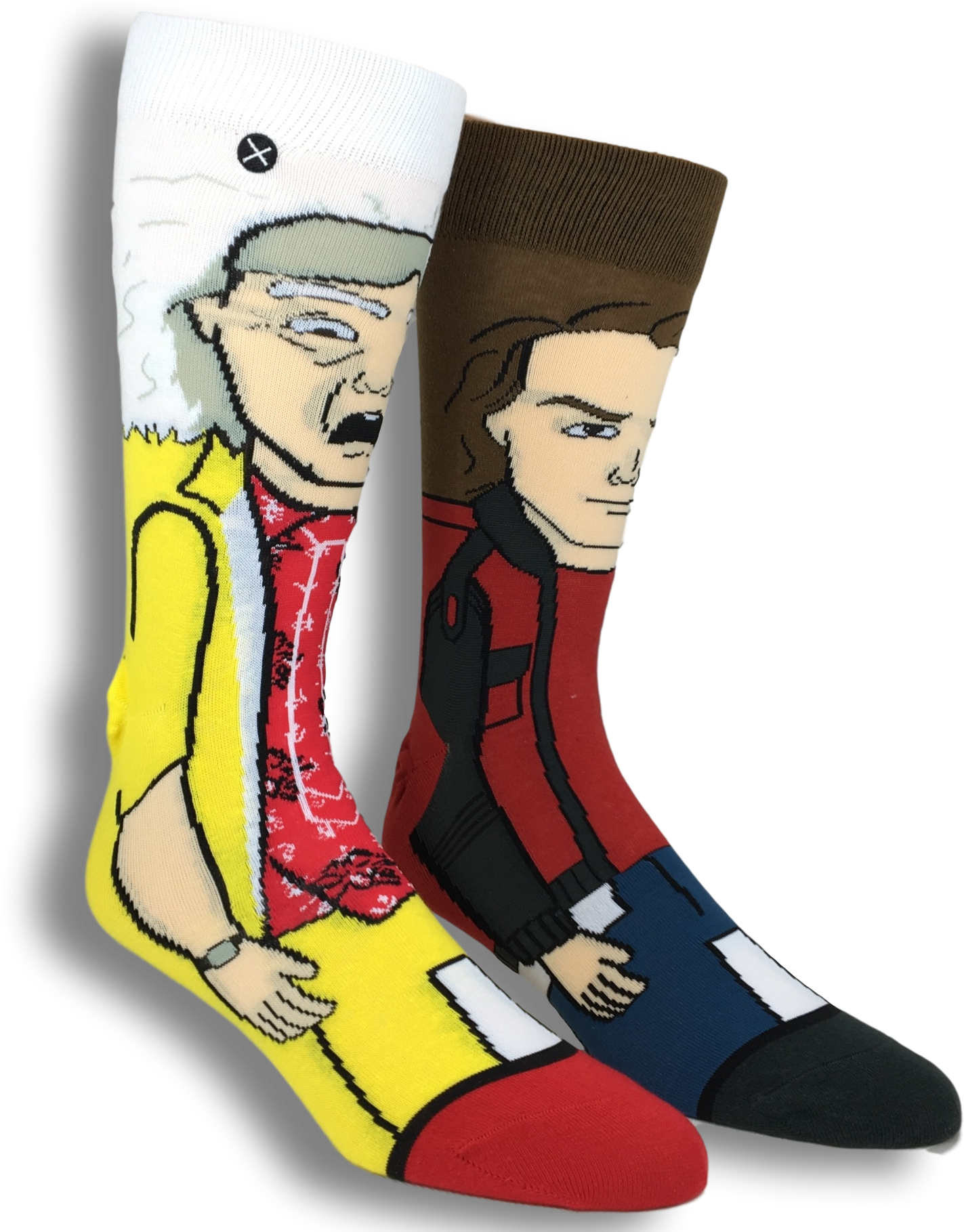 Back To The Future Ii Doc And Marty 360 Socks By Odd - Sock (1819x1818), Png Download