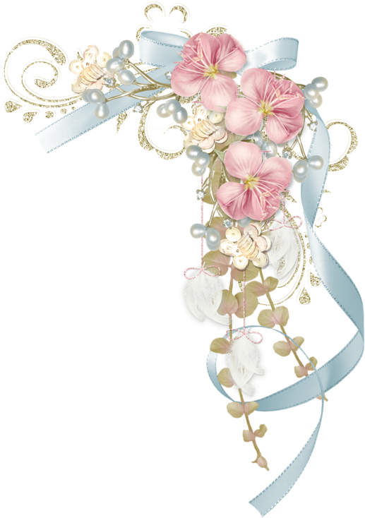 Bordures,tubes Coins,corners - Modelo Papel De Carta Floral (586x800), Png Download