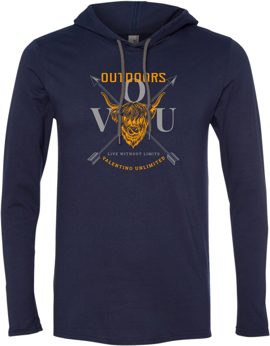 Vuo Bull And Crossed Arrows Ls T-shirt Hoodie - T-shirt (1155x1155), Png Download