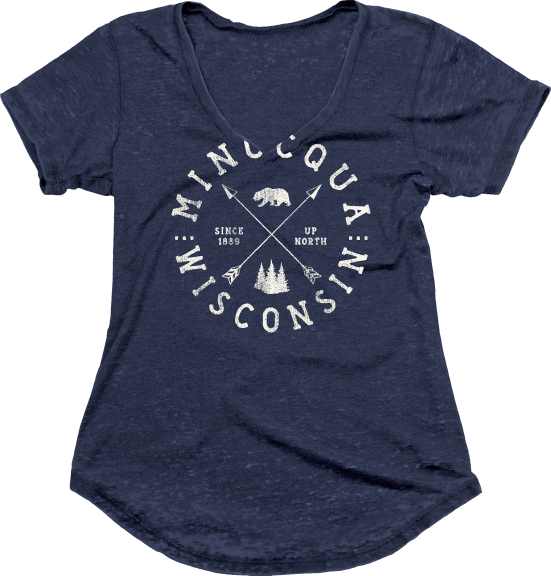 Ladies Burnout Vneck Navy - Active Shirt (551x576), Png Download