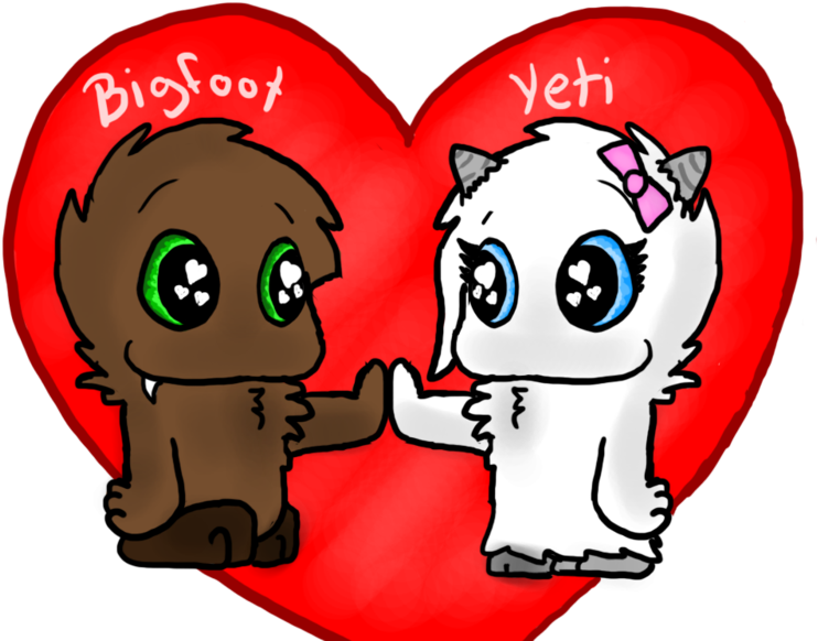 Bigfoot And Yeti Love (900x582), Png Download