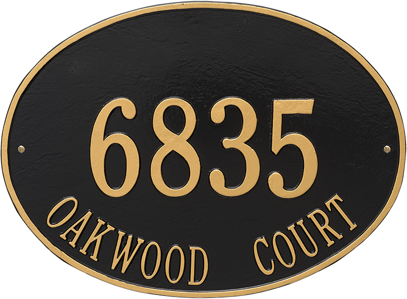Hawthorne Oval Estate Wall Address Plaque, Two Lines - Oval Address Plaques 2 Line (800x589), Png Download