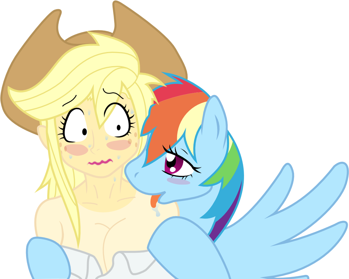 Lesbian, Licking, Oc, Oc - Cartoon (1500x978), Png Download