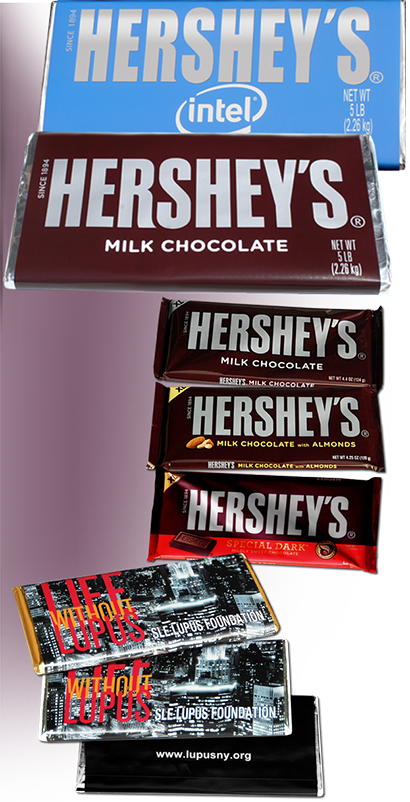 Custom Wrapped Big Hershey Bars - Chocolate Bar (410x802), Png Download