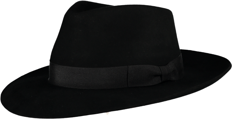 Black Felt Hat (800x447), Png Download