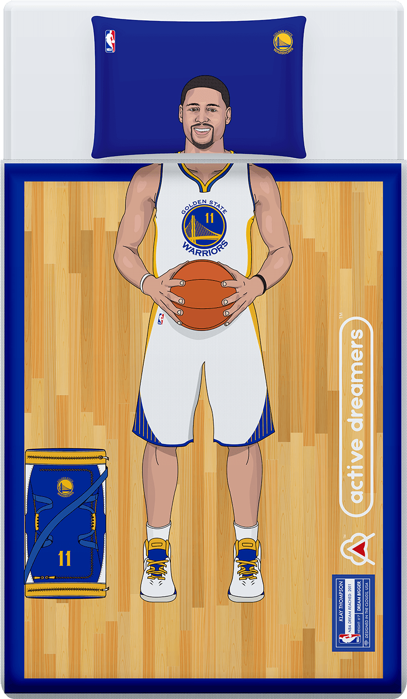 Klay Thompson Reversible Blanket & Pillow Case Set - Stephen Curry Bedding Set (1000x1445), Png Download