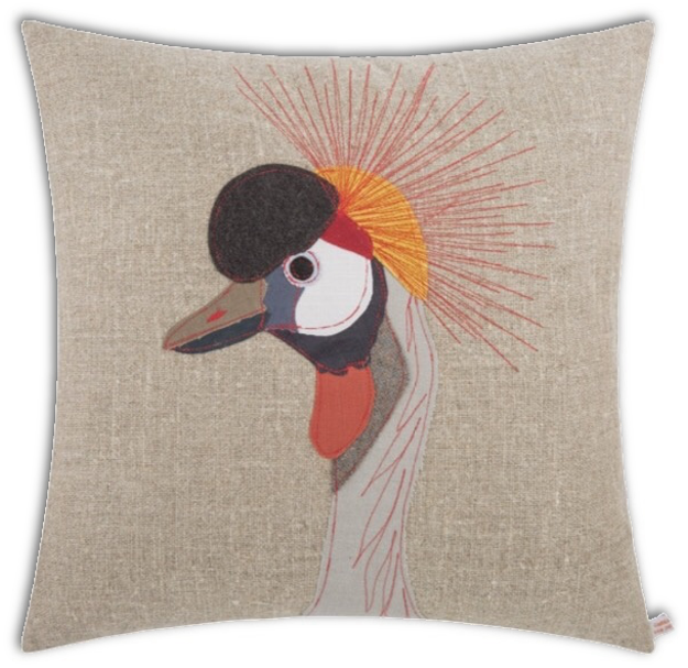Crowned Crane - Cushion (625x607), Png Download
